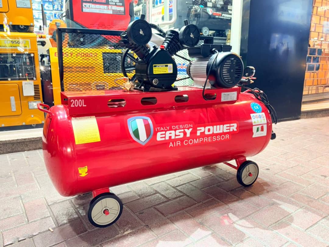 Paint Spray & Tire Inflation Air Compressor Uganda. Air Compressor 200 Litres Tank Italy Technology for Sale in Kampala Uganda. Machine World Uganda, Leading Air Compressors Company in Uganda: Supplier, Importer, Distributor, Assembler and Installer of Domestic and Industrial Air Compression Equipment in Kampala-Uganda, East Africa: Kigali-Rwanda, Nairobi-Mombasa-Kenya, Juba-South Sudan, DRC-Congo, Tanzania. Machinery Uganda